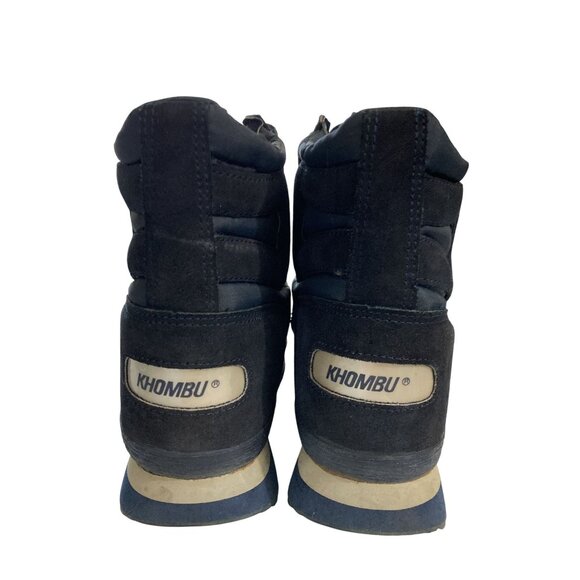 Khombu Mens Size 8  Black Gray hook loop lined High-Top winter boots - Picture 3 of 7